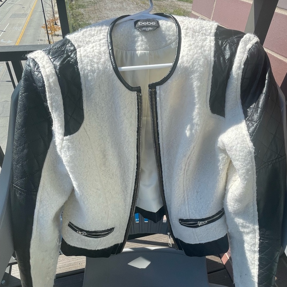 Black and white jacket from BEBE!